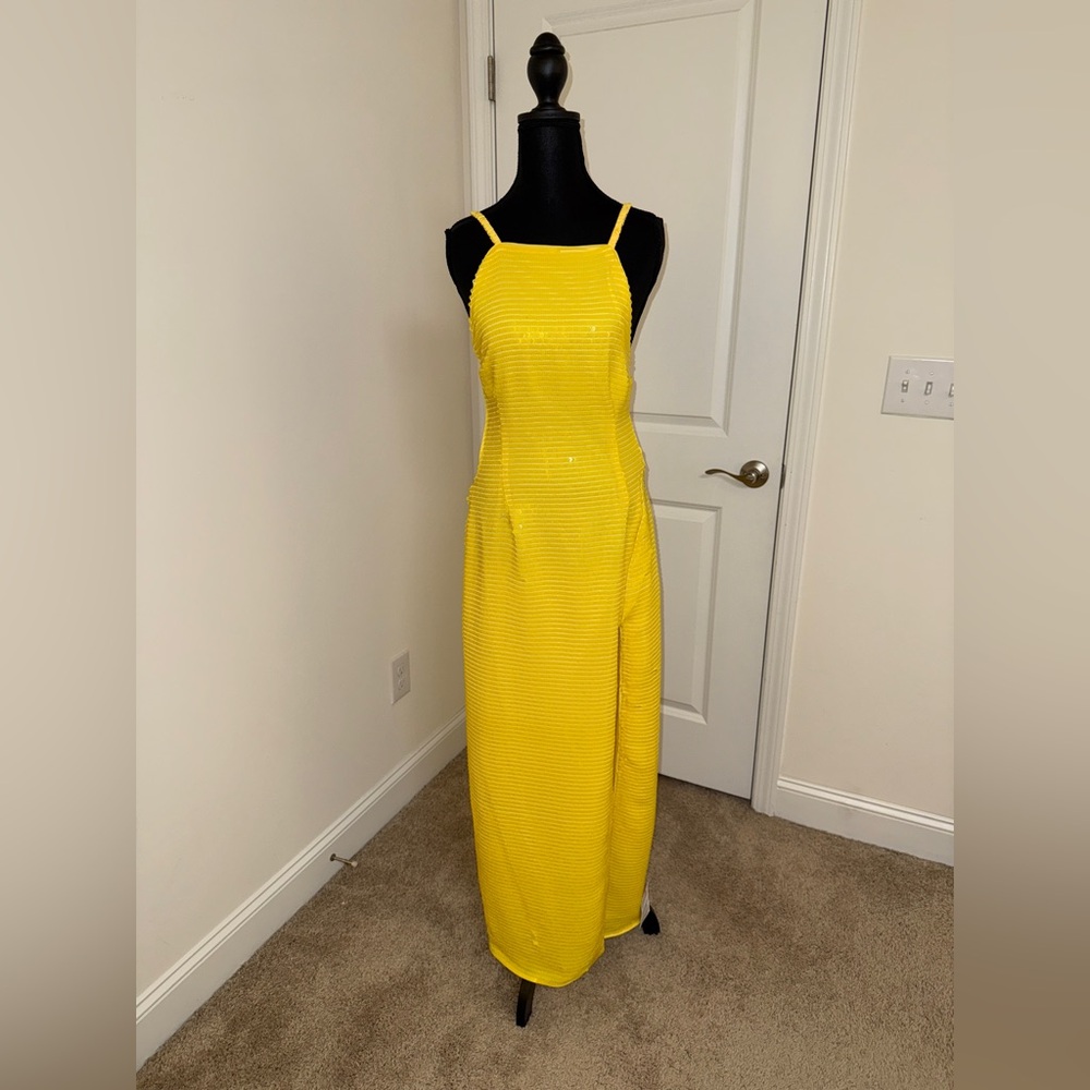 ASOS DESIGN yellow sequin gown